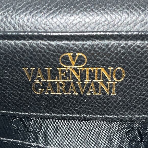 Valentino Garavani Logo Embellished Black Leather Tote - Picture 4 of 12